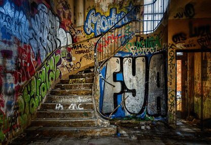 Stairs Spiral Staircase Graffiti Backdrop for Photo SBH0489