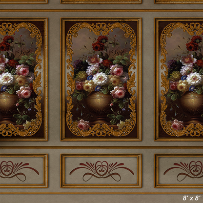 Ornate Gilt Oil Painting Fabric Backdrop for Photo SBH0497