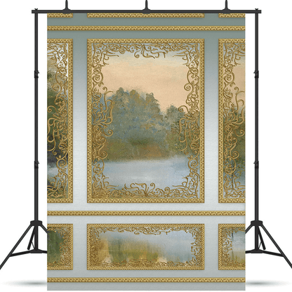 Golden Frame Interior Wall Backdrop for Photo SBH0509