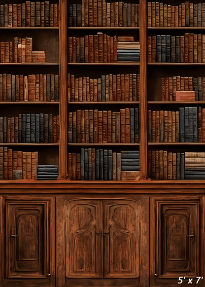 Old Wood Bookshelf Book Backdrop Background SBH0525