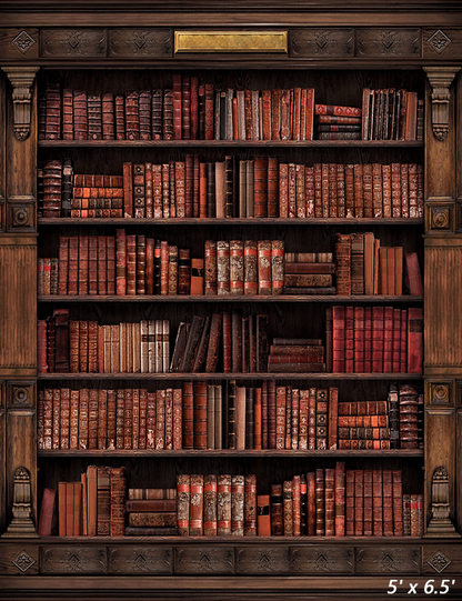 Library Antique Bookcase Fabric Backdrop SBH0529