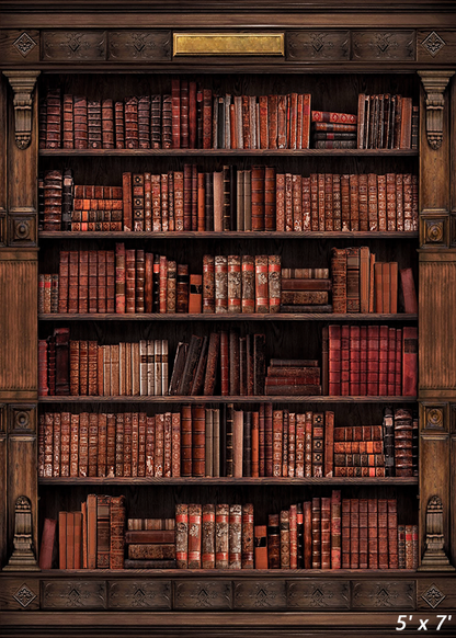 Library Antique Bookcase Fabric Backdrop SBH0529