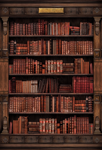 Library Antique Bookcase Fabric Backdrop SBH0529