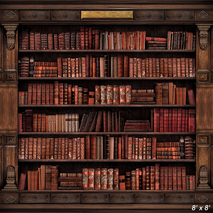 Library Antique Bookcase Fabric Backdrop SBH0529