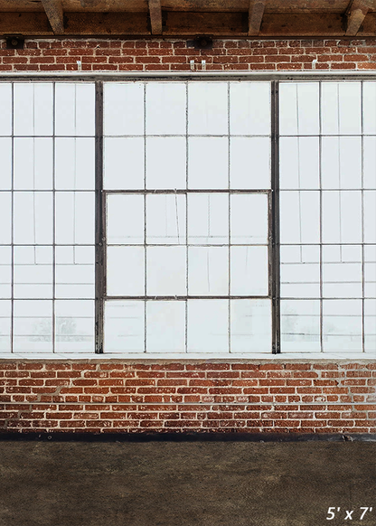 Empty Warehouse Windows Background Backdrop SBH0545