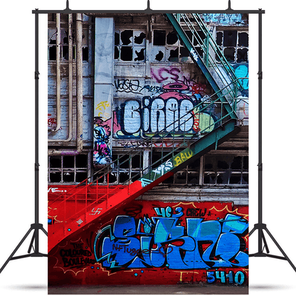 Staircase Graffiti Background Backdrop for Photo SBH0571