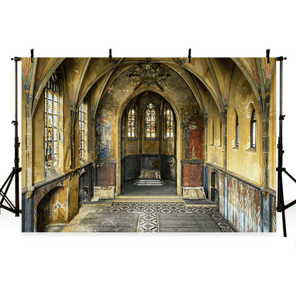 Old Abandoned Church Photo Background Backdrop SBH0595