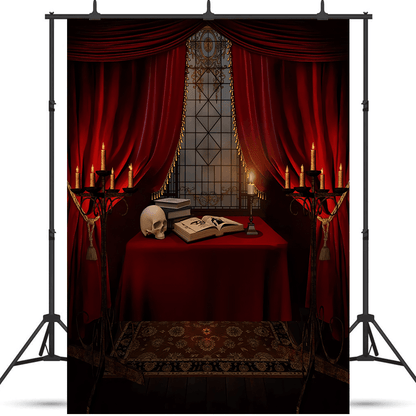 Nightmare Red Curtain Halloween Backdrop SBH0604