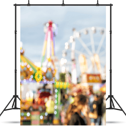 Blurred Bokeh Amusement Park Backdrop for Photo SBH0607