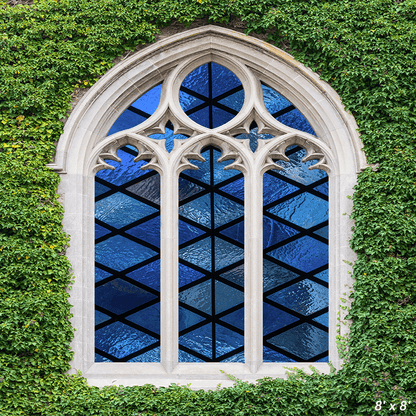 Stained Glass Windows Ivy Wall Church Backdrop SBH0609