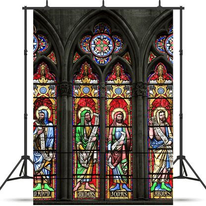 Cathedral Interior Glass Windows Backdrop for Photo SBH0610