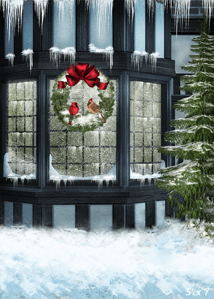 Christmas Retro White World Snow Covered Winter Backdrop SBH0646