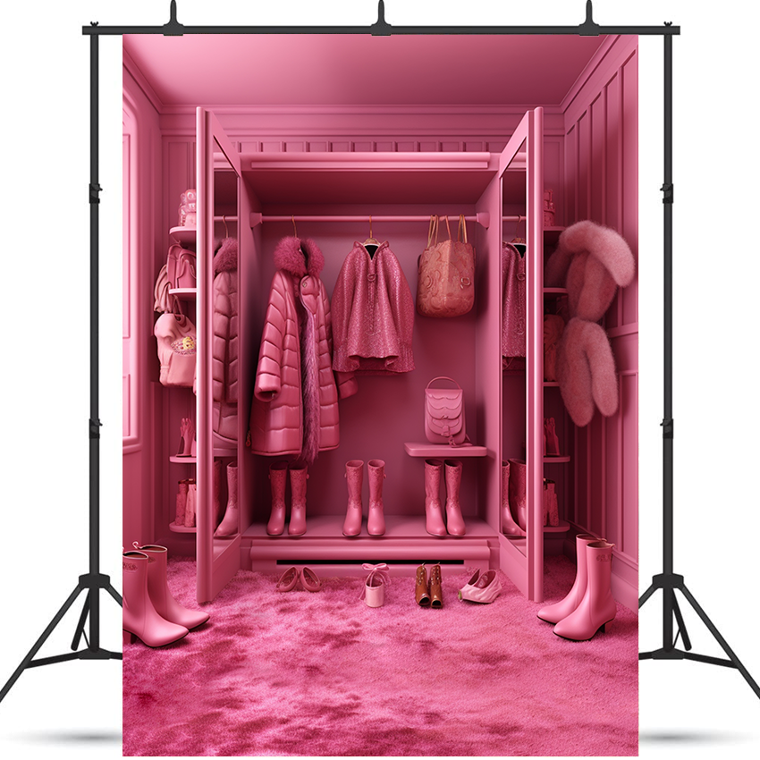 Pink Doll Closet Fabric Backdrop exclusive at SnobbyDrops – Snobby Drops