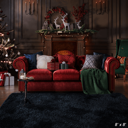 Red Velvet Sofa Christmas Backdrop for Photo Studio SBH0668