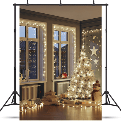 White Tree Christmas Gift Photography Backdrop Background SBH0672