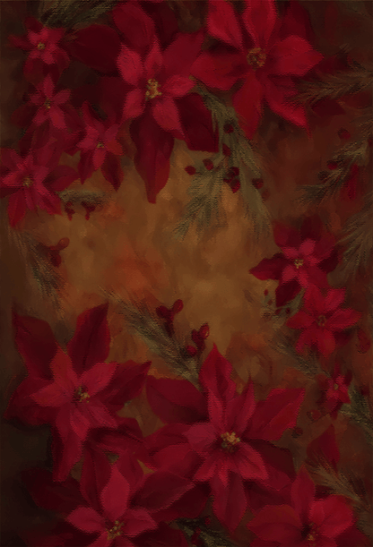 Fine Art Background Red Floral Backdrop for Photo Studio SBH0674