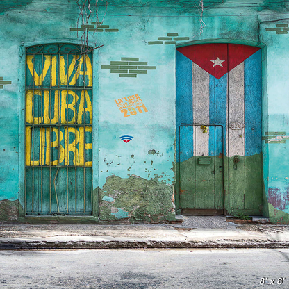 Patriotic Writing Painted Door Cuban Flag Backdrop for Photo SBH0677