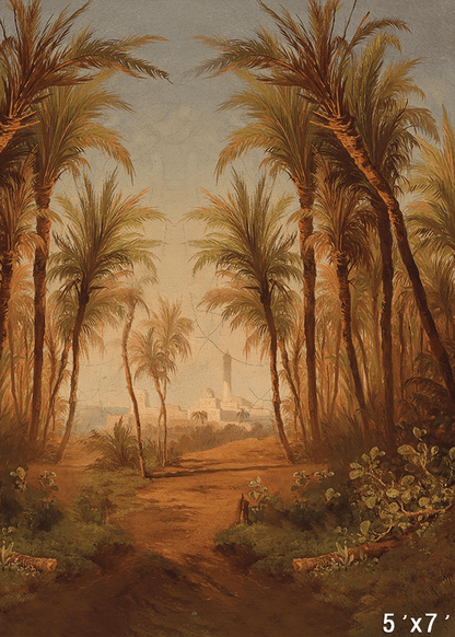 Desert Oasis Palm Pathway Backdrop Photography SBH0732