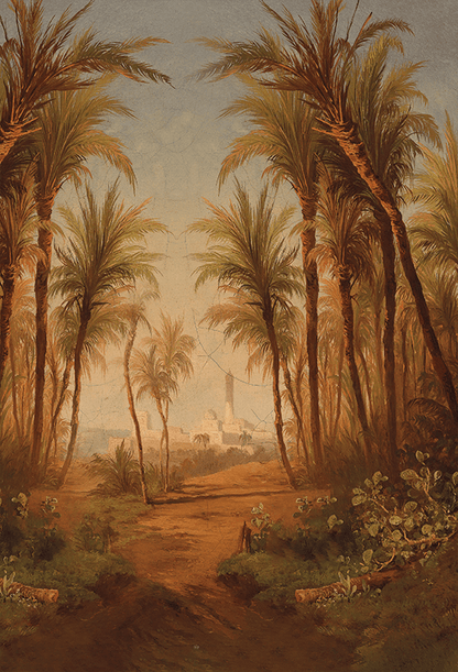 Desert Oasis Palm Pathway Backdrop Photography SBH0732