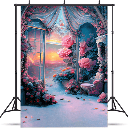 Dreamy Rose Garden in the Light of Dusk Backdrop SBH0736