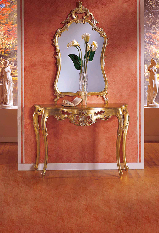 Classical Design with Ornate Mirror and Carved Table Backdrop SBH0738
