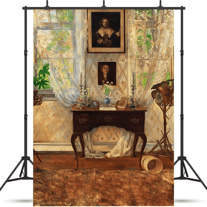 Cozy Room with Classical Paintings and Pastoral Charm Backdrop SBH0740