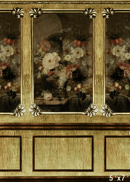 Classic Renaissance Floral Painting Wall Background SBH0743