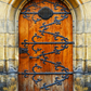 Medieval Ornate Wooden Door Photography Background SBH0752