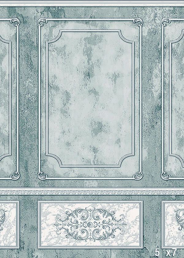 Elegant Victorian Style Blue Ornate Panel Backdrop SBH0753