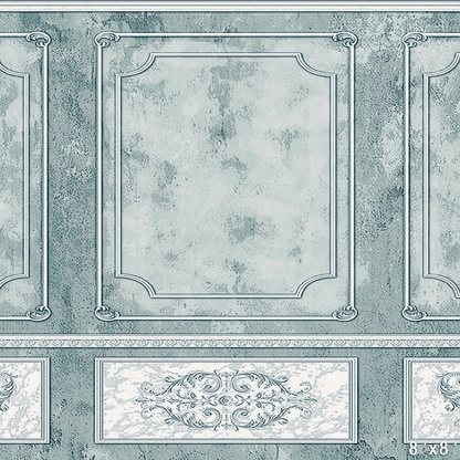 Elegant Victorian Style Blue Ornate Panel Backdrop SBH0753