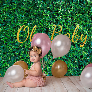 Fresh Green Leaves Photography Backdrop for Baby Shower