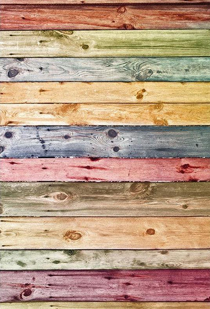 Printed Colorful Wood Floor Nature Texture  Backdrop for Photography