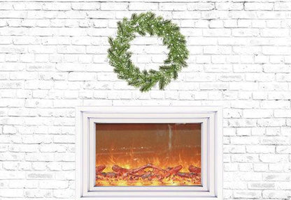 White Brick Wall Christmas Fireplace Photo Backdrops