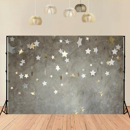 Grey Abstract Baby Birthday Portrait Stars Backdrops