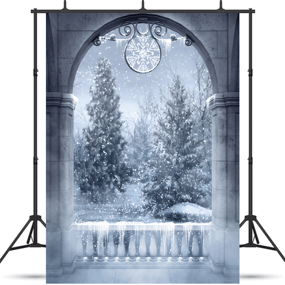 Gothic Winter Snow Forest Backdrop for Photography SBH0284