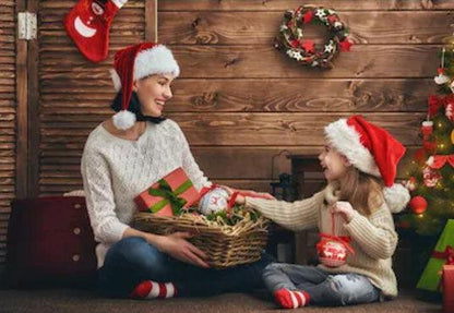 Brown Wooden Christmas Tree Photography Backdrops