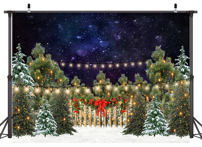 Christmas Lights and Snow Backdrop in Photo Studio SBH0280