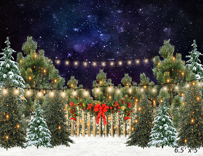 Christmas Lights and Snow Backdrop in Photo Studio SBH0280