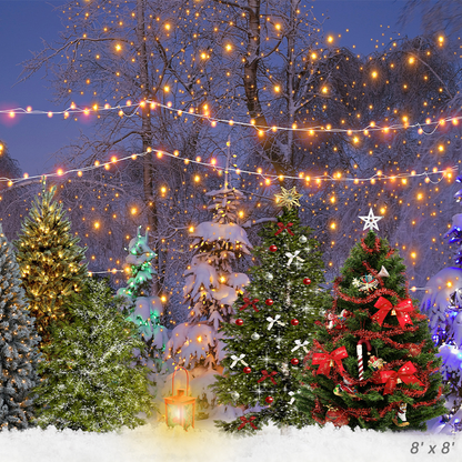 Colorful Christmas Pine Tree Backdrop for Photoshootings SBH0271