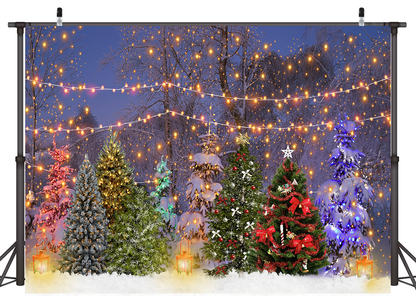 Colorful Christmas Pine Tree Backdrop for Photoshootings SBH0271