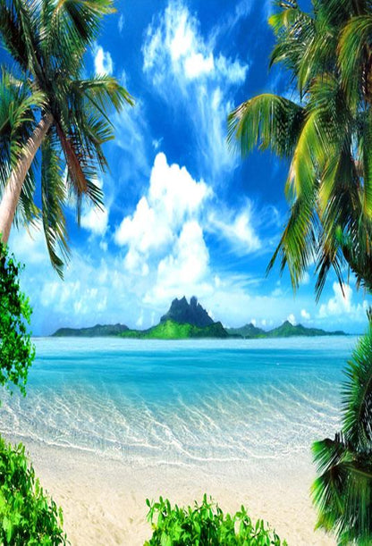 Beach summer Digital backdrop Beach Scene Background for Summer Party YY00714d