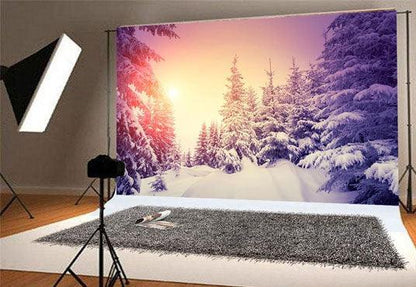 Winter Sunset Photography Backdrops