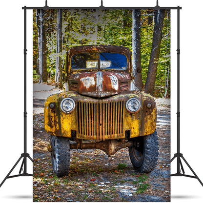 Rusted Rustic Vintage Car Backdrop for Photography SBH0228