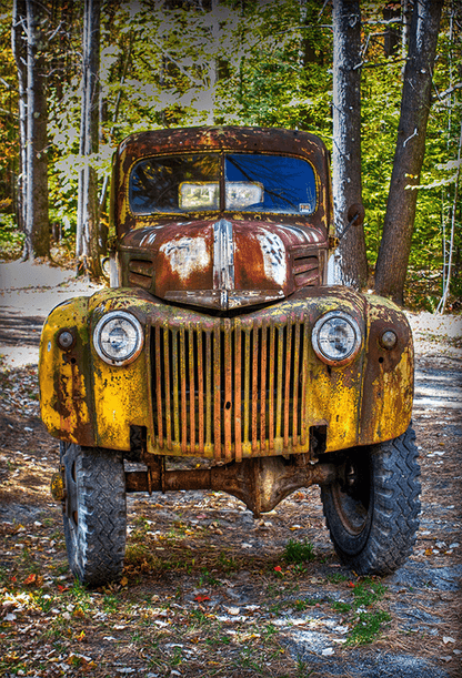 Rusted Rustic Vintage Car Backdrop for Photography SBH0228