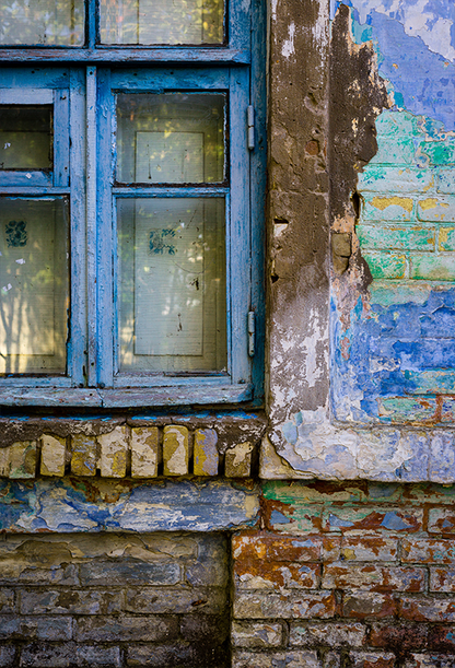 A Blue Weathered Rustic Old Wooden Window Photography Backdrop SBH0182