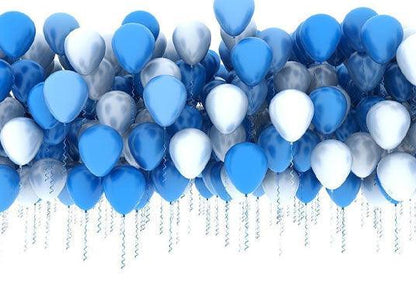 Blue and White Balloons Photography Backdrop For Party Decorations Background