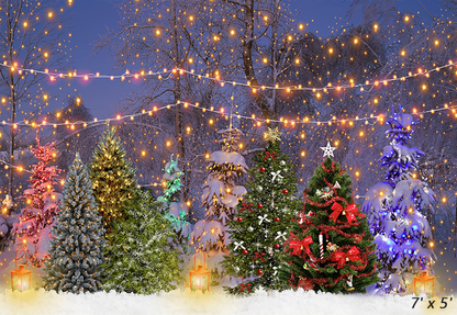 Colorful Christmas Pine Tree Backdrop for Photoshootings SBH0271