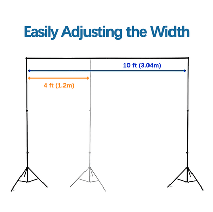 Adjustable Height and Width Backdrop Stand for Photography Background Support System Kit