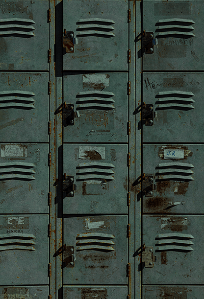 Old Fashioned Used Sports Lockers Backdrop for Photography SBH0235