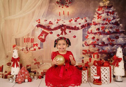 White Christmas Tree Backdrop for Photo Studio